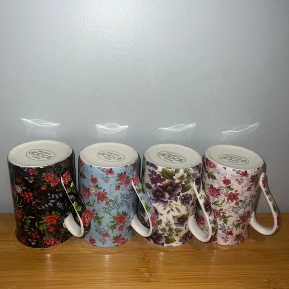 Floral Ceramic Mug Set - Multicolor - Picture 2 of 2
